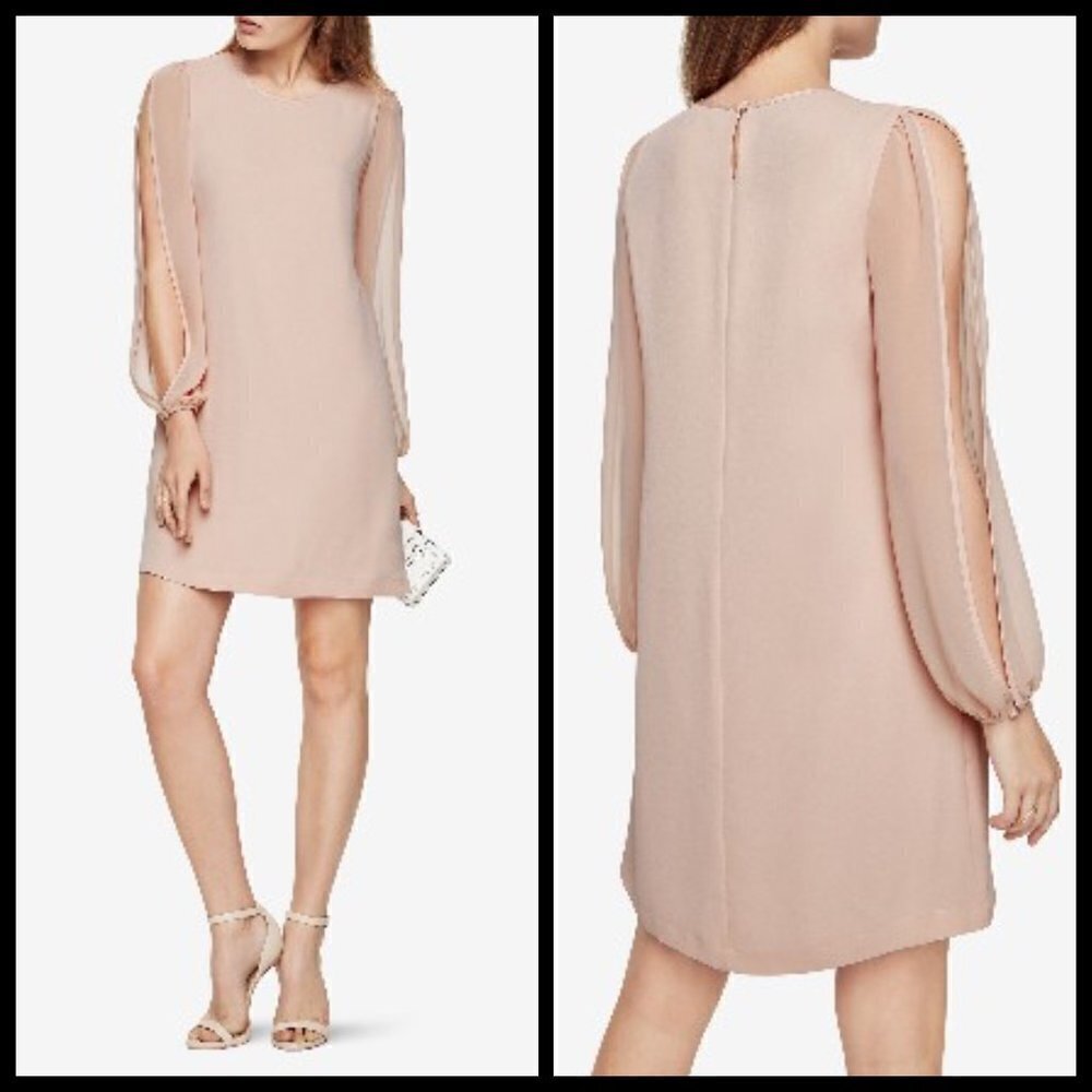 💕BCBGMAXAZRIA💕 Mea Shift Dress ~ Bare Pink M NWT